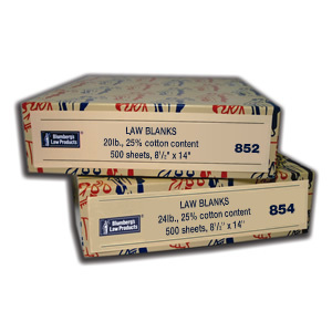 Law Blanks Boxed Paper