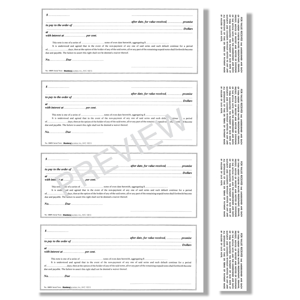 Blumberg Nationwide Promissory Note Forms