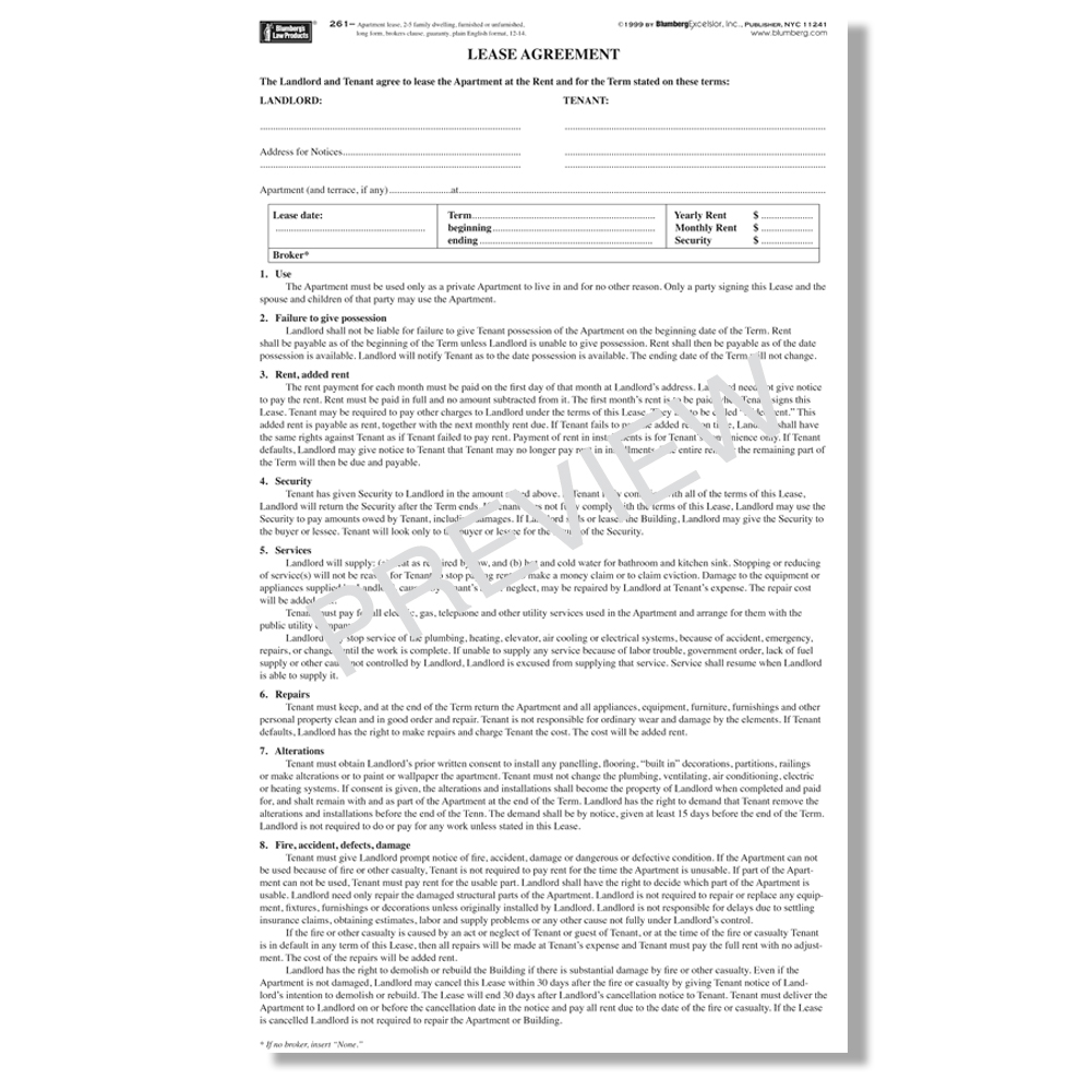 Blumberg Lease™ For yearly rental agreement template