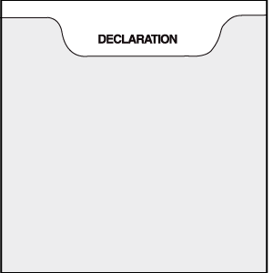 Tab Divider Printed DECLARATION Letter Size Bottom